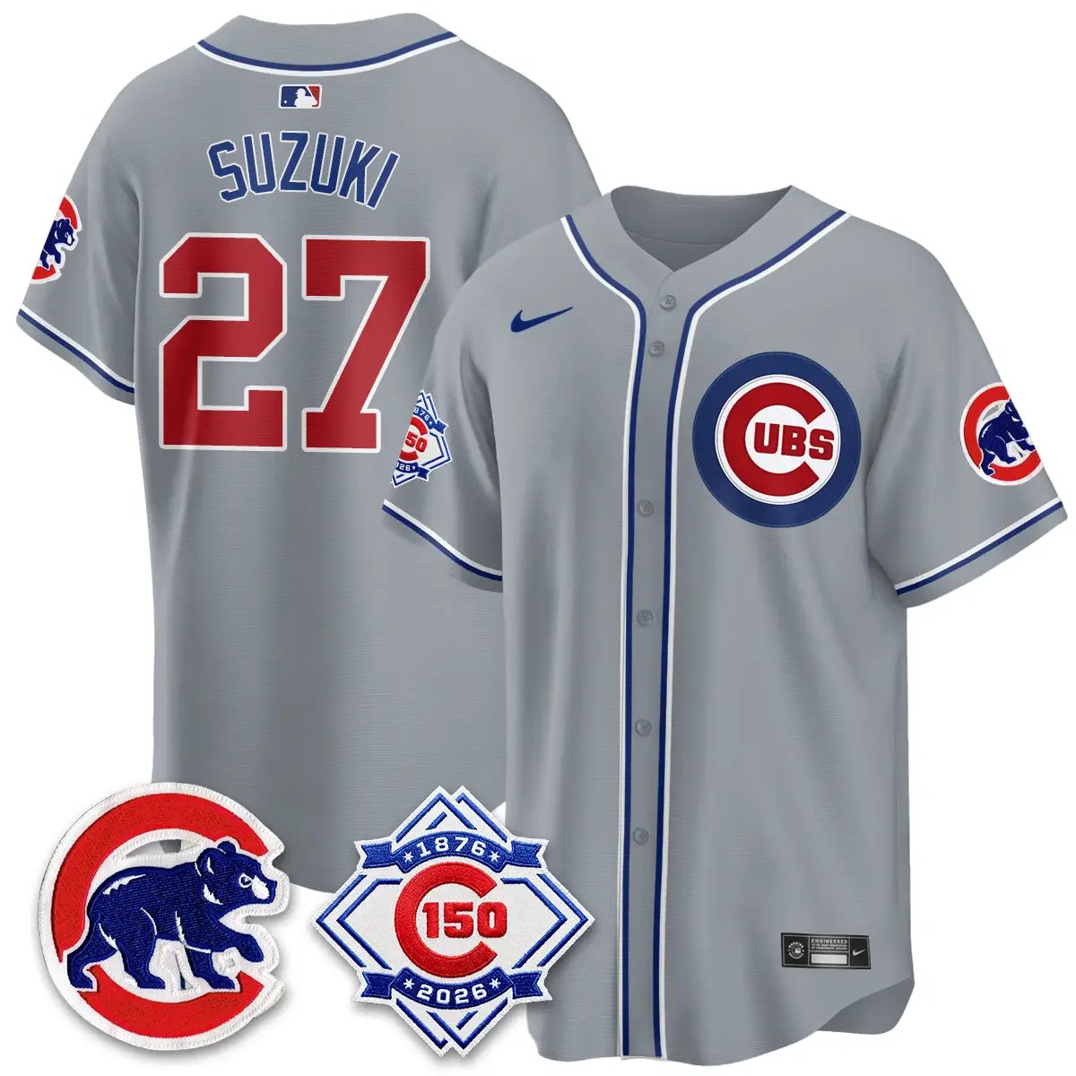 Chicago Cubs 150th Anniversary Black Out Style Vapor Premier Limited Jersey - All Stitched by Chicago Cubs