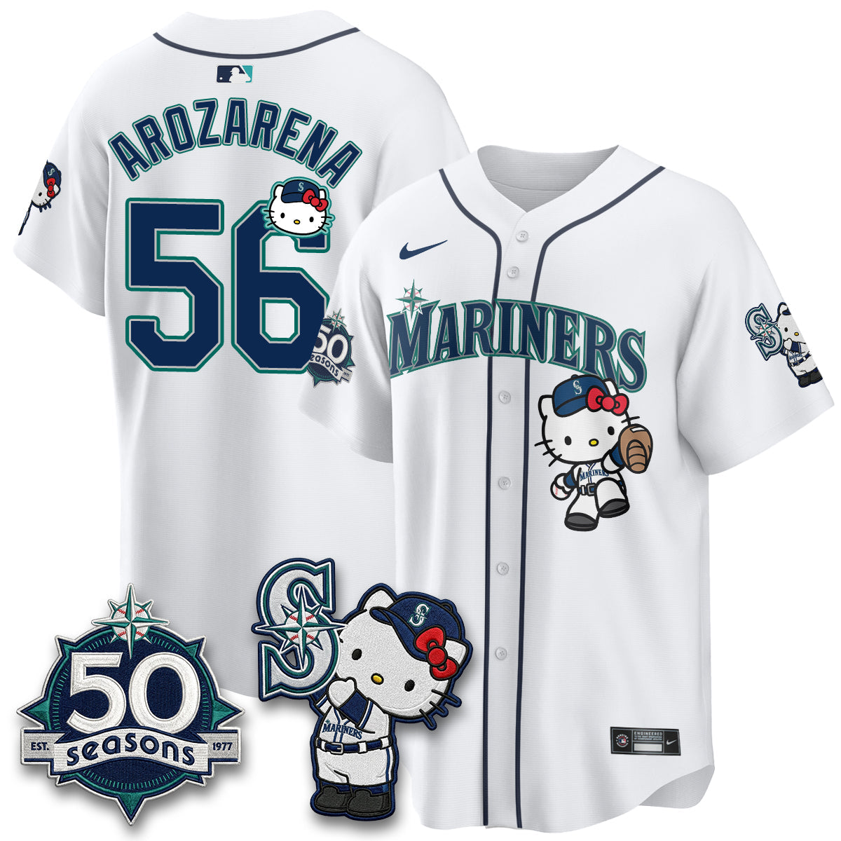 SEA x Meow KT Night Limited Jersey - All Stitched V2 by Seattle Mariners