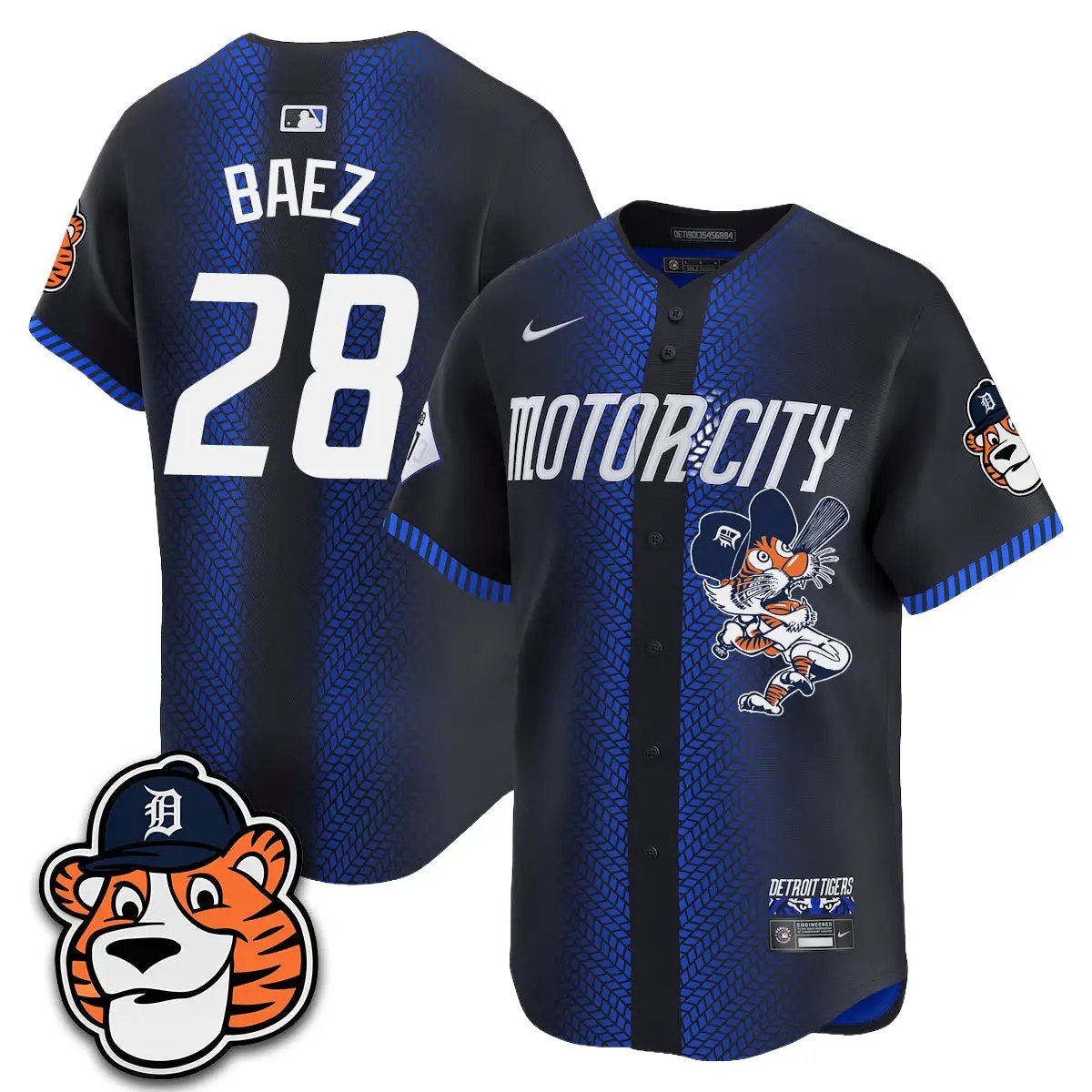 DET Paws Edition Vapor Limited Orange Jersey - Stitched by Detroit Tigers