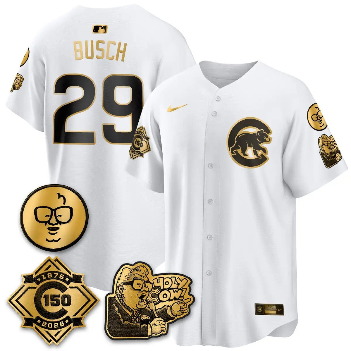 CHC 150th Anniversary Harry Caray Holy Cow Vapor Premier Limited Jersey - All Stitched V3 by Chicago Cubs