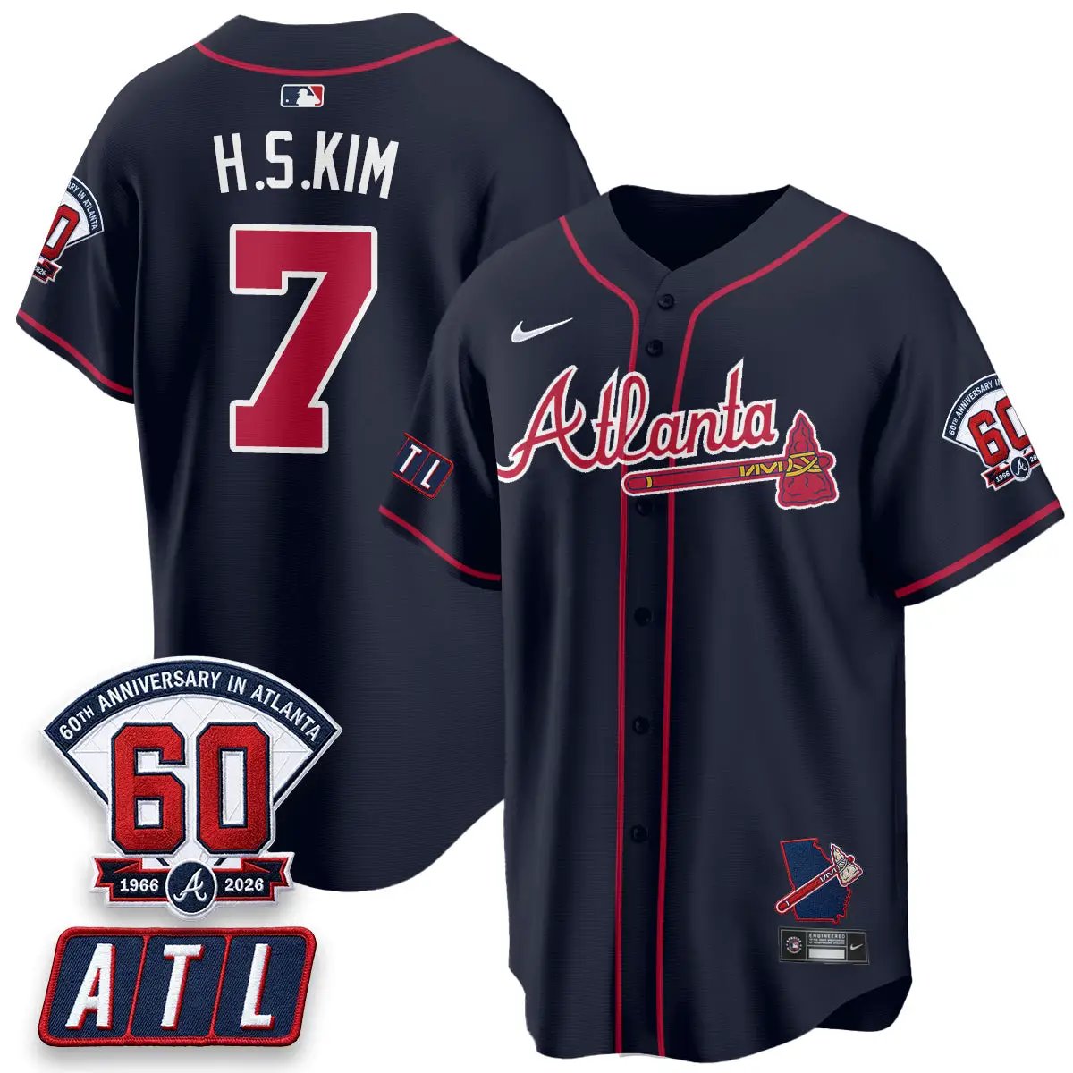 ATL 2026 60th Anniversary Vapor Limited Jersey - All Stitched by Atlanta Braves