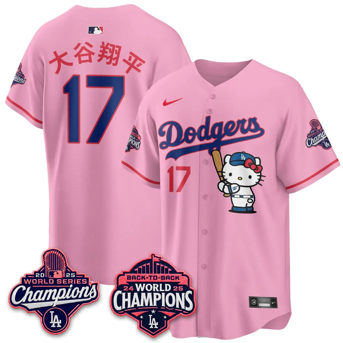 LAD x Hello Kitty Night 2026 Vapor Jersey - All Stitched by Los Angeles Dodgers