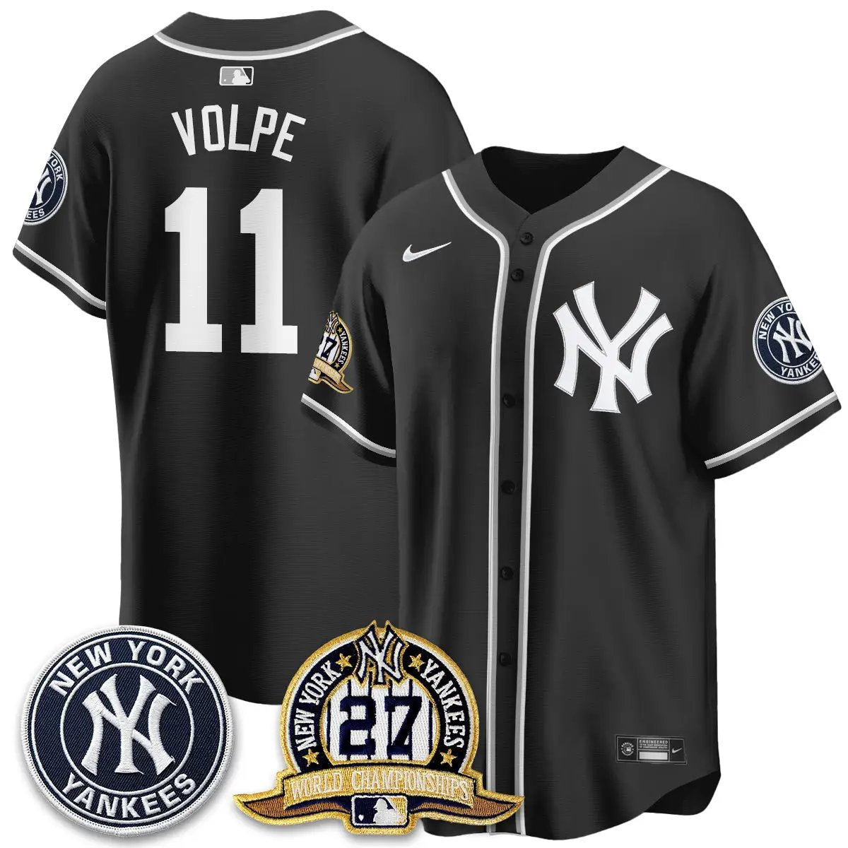 New York Yankees 2026 Black Out Style Vapor Limited Jersey - All Stitched by New York Yankees