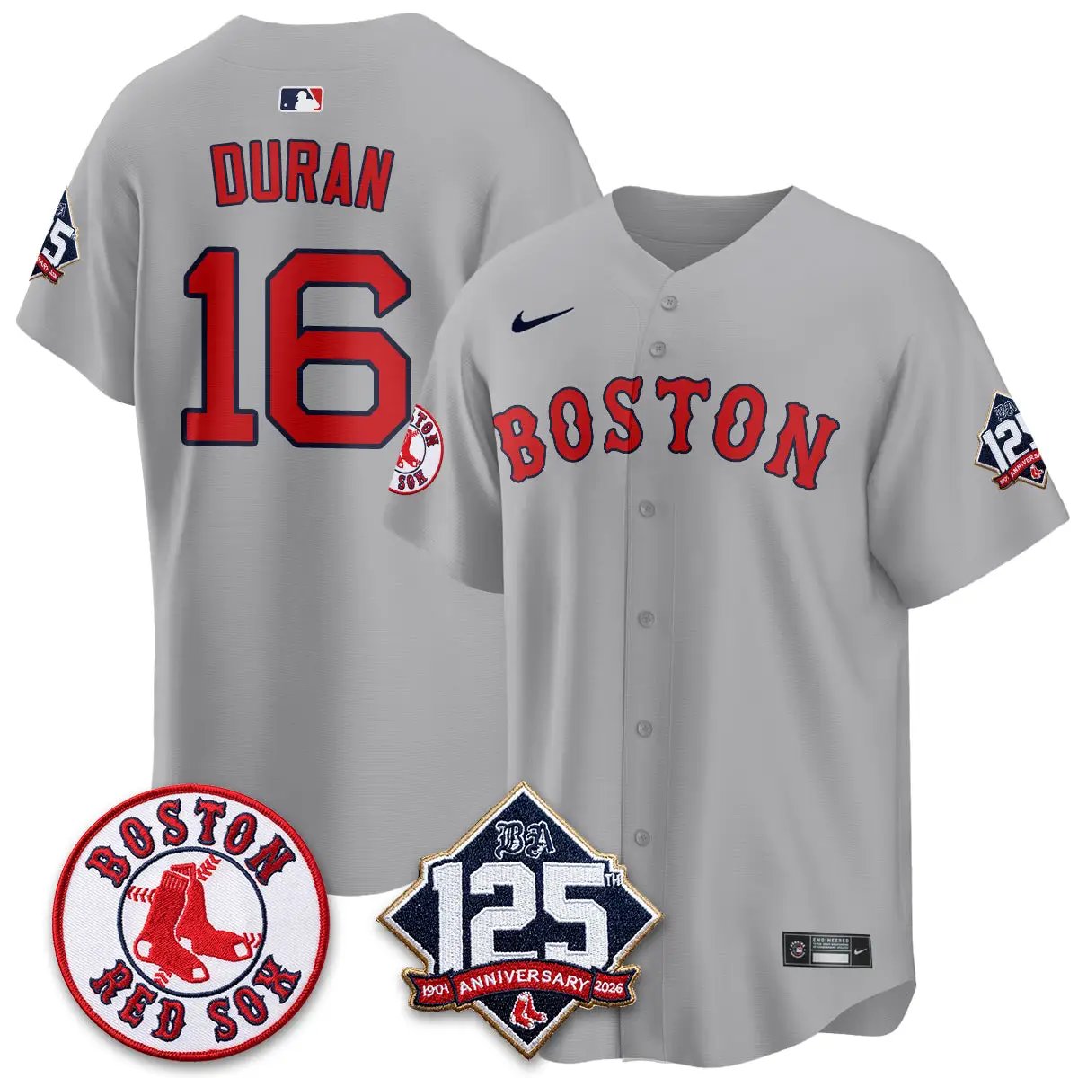 Boston Red Sox 125th Anniversary Patch Vapor Jersey - Stitched by Boston Red Sox