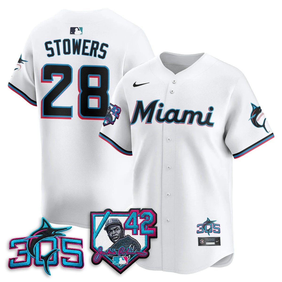 MIA 2026 Jackie Robinson New Era Vapor Limited Jersey - All Stitched by Miami Marlins