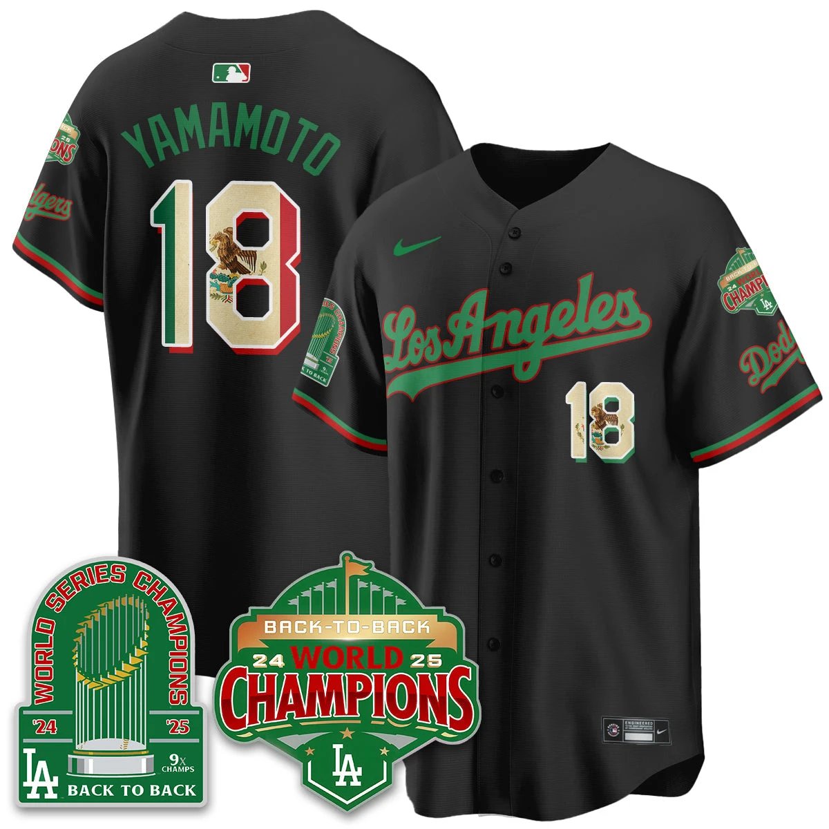 LAD Mexico Vapor Limited Jersey - 9x & B2B Champs - All Stitched by Los Angeles Dodgers