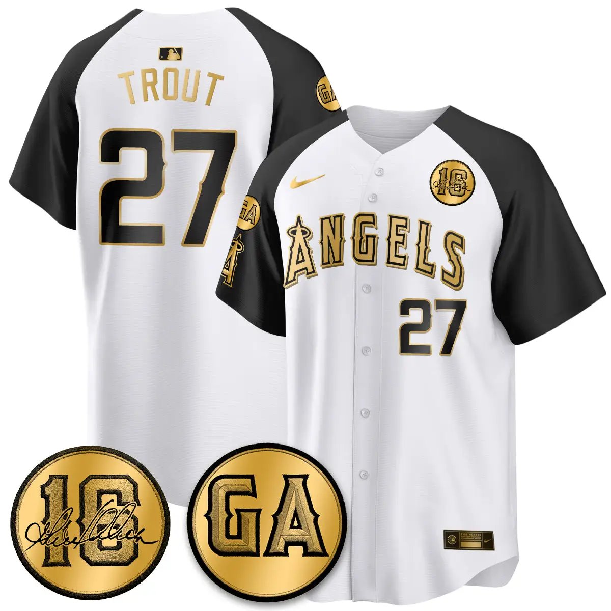 LAA Garret Anderson Tribute Patch Vapor Jersey - All Stitched V2 by Los Angeles Angels