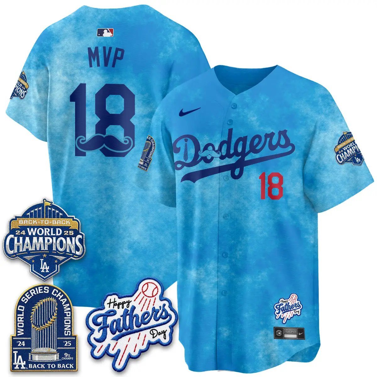 LAD Happy Father's Day 2026 Jersey - Stitched by Los Angeles Dodgers
