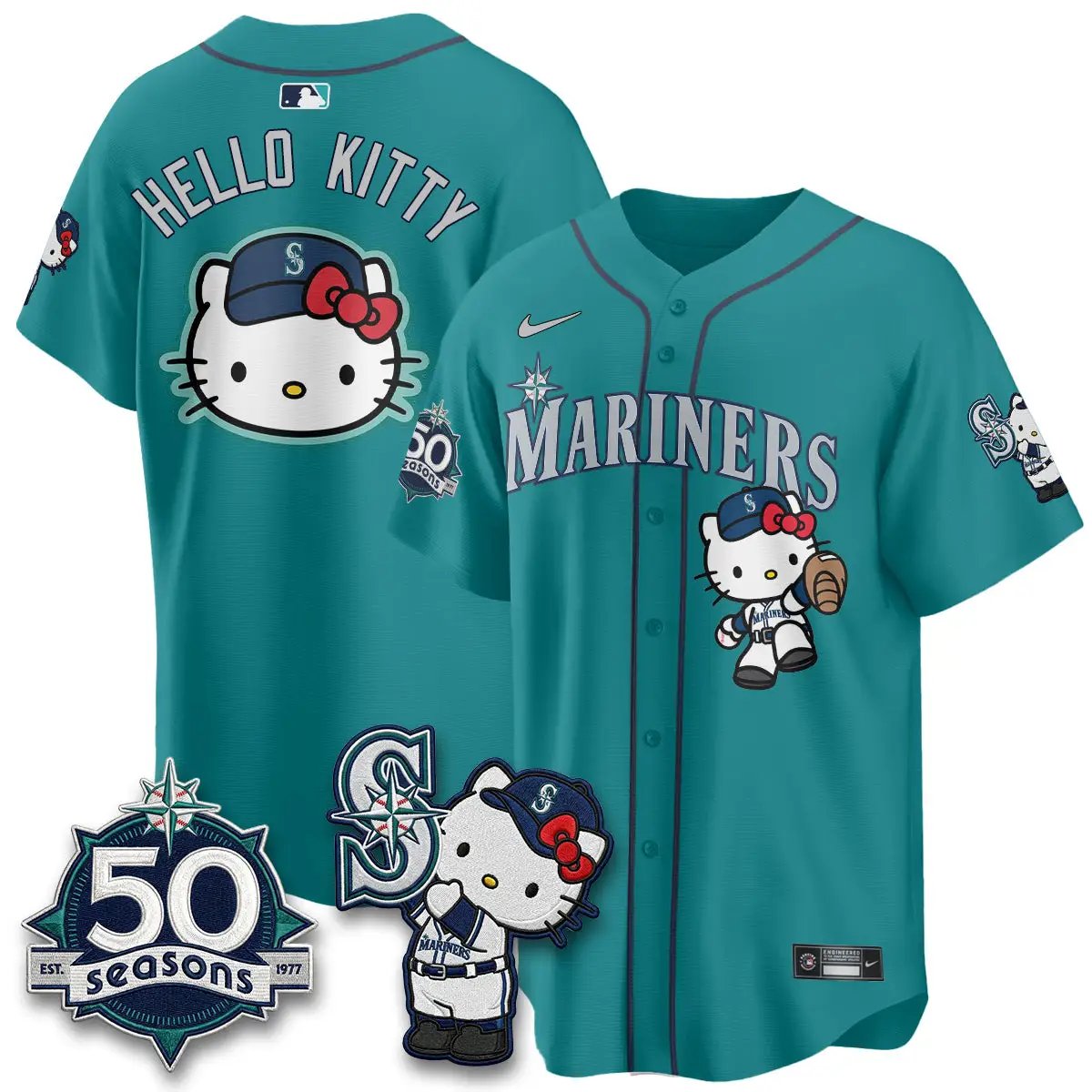 SEA x Meow KT Night Limited Jersey - All Stitched V2 by Seattle Mariners