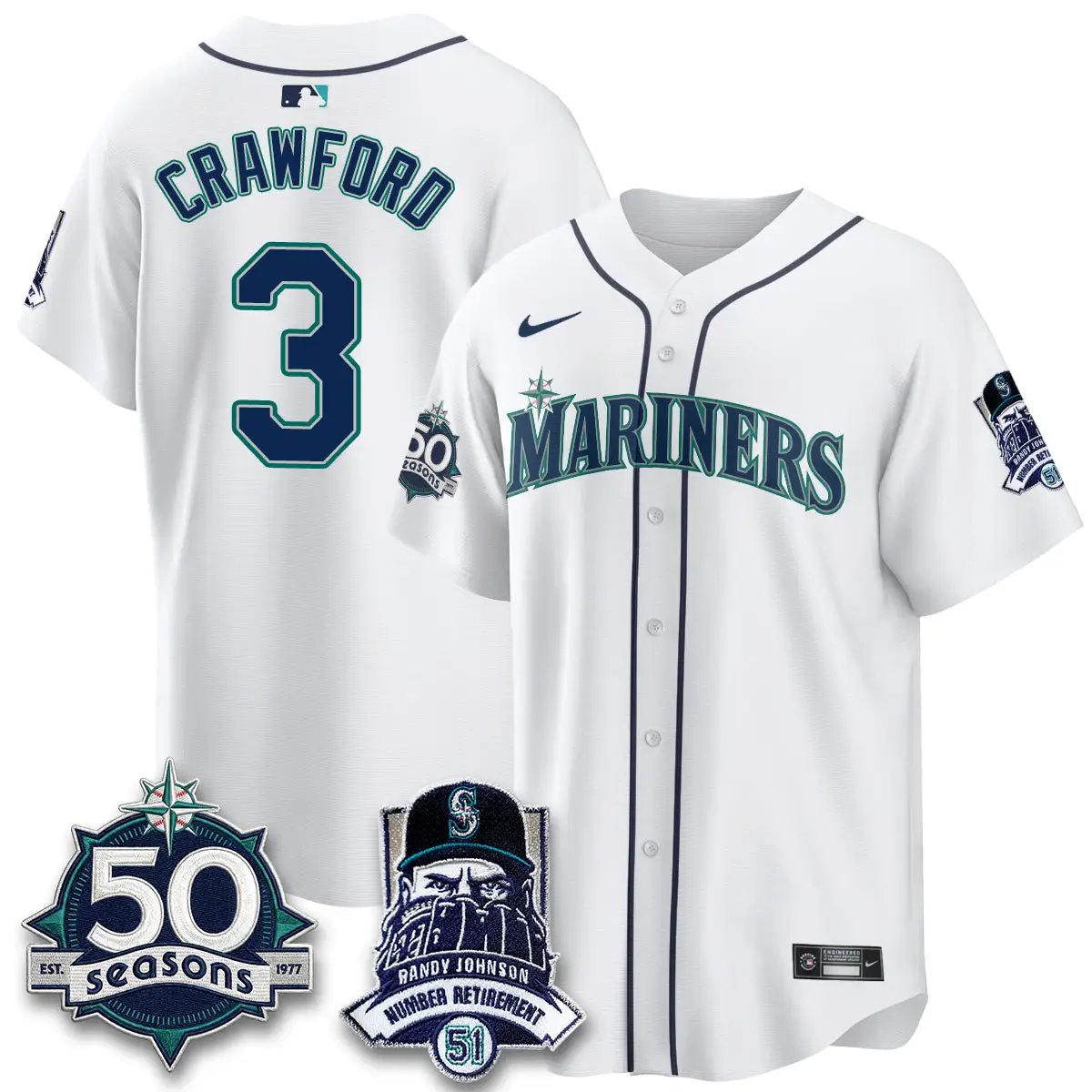 SEA Randy Johnson Vapor Limited Jersey V2- All Stitched by Seattle Mariners