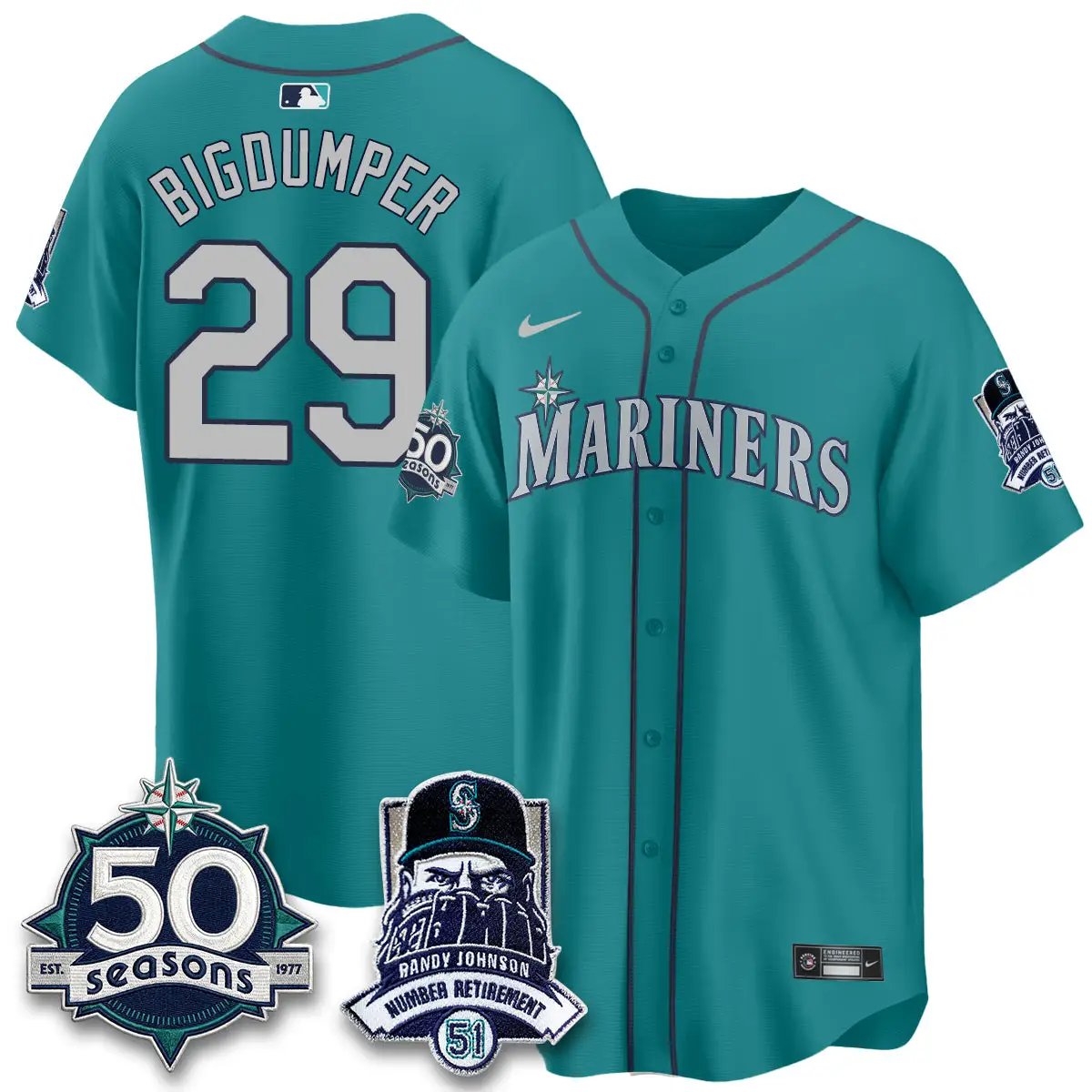 SEA Randy Johnson Vapor Limited Jersey V2- All Stitched by Seattle Mariners