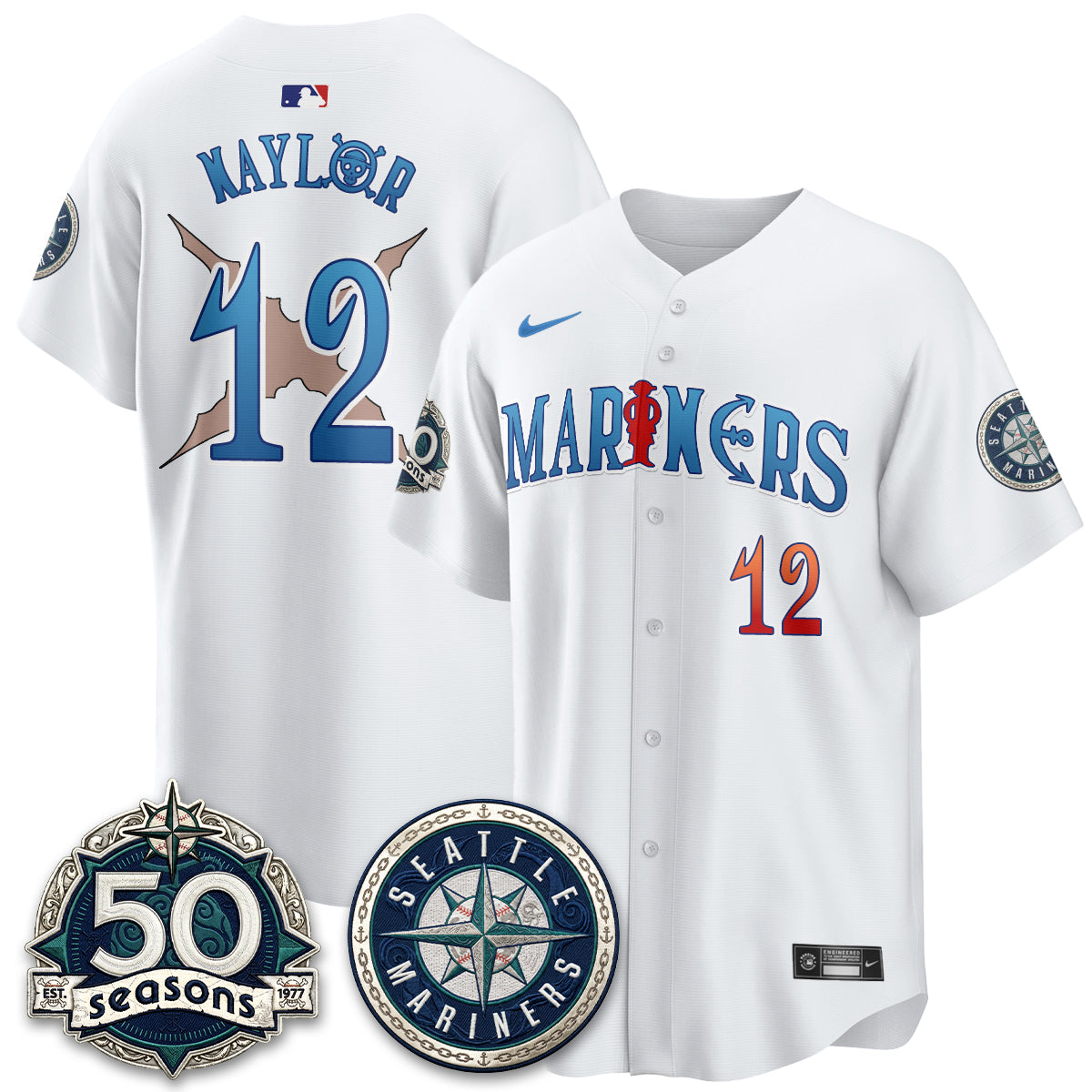 Seattle Mariners x Japanese Cartoon Vapor Limited Jersey - Stitched by Seattle Mariners