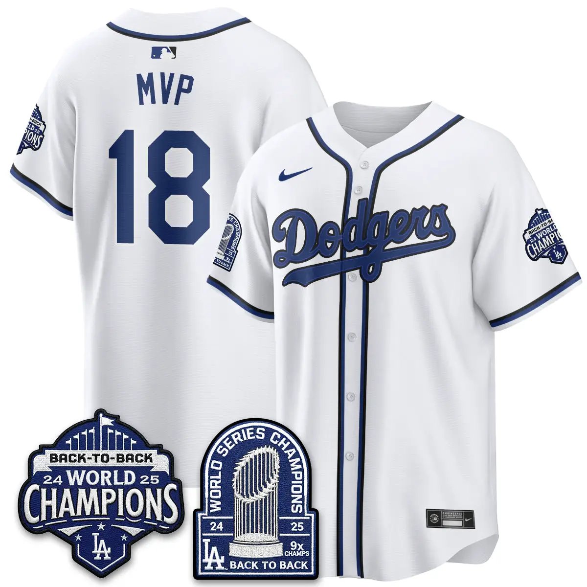 LAD 2026 Black Out Style Vapor Limited Jersey - B2B Champs - All Stitched by Los Angeles Dodgers