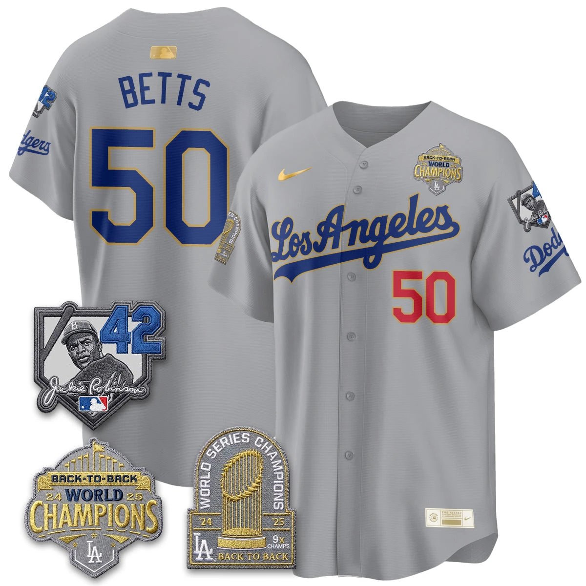 Los Angeles Dodgers 2026 New Era Gold Collection Vapor Limited Jersey - B2B Champs - All Stitched by Los Angeles Dodgers