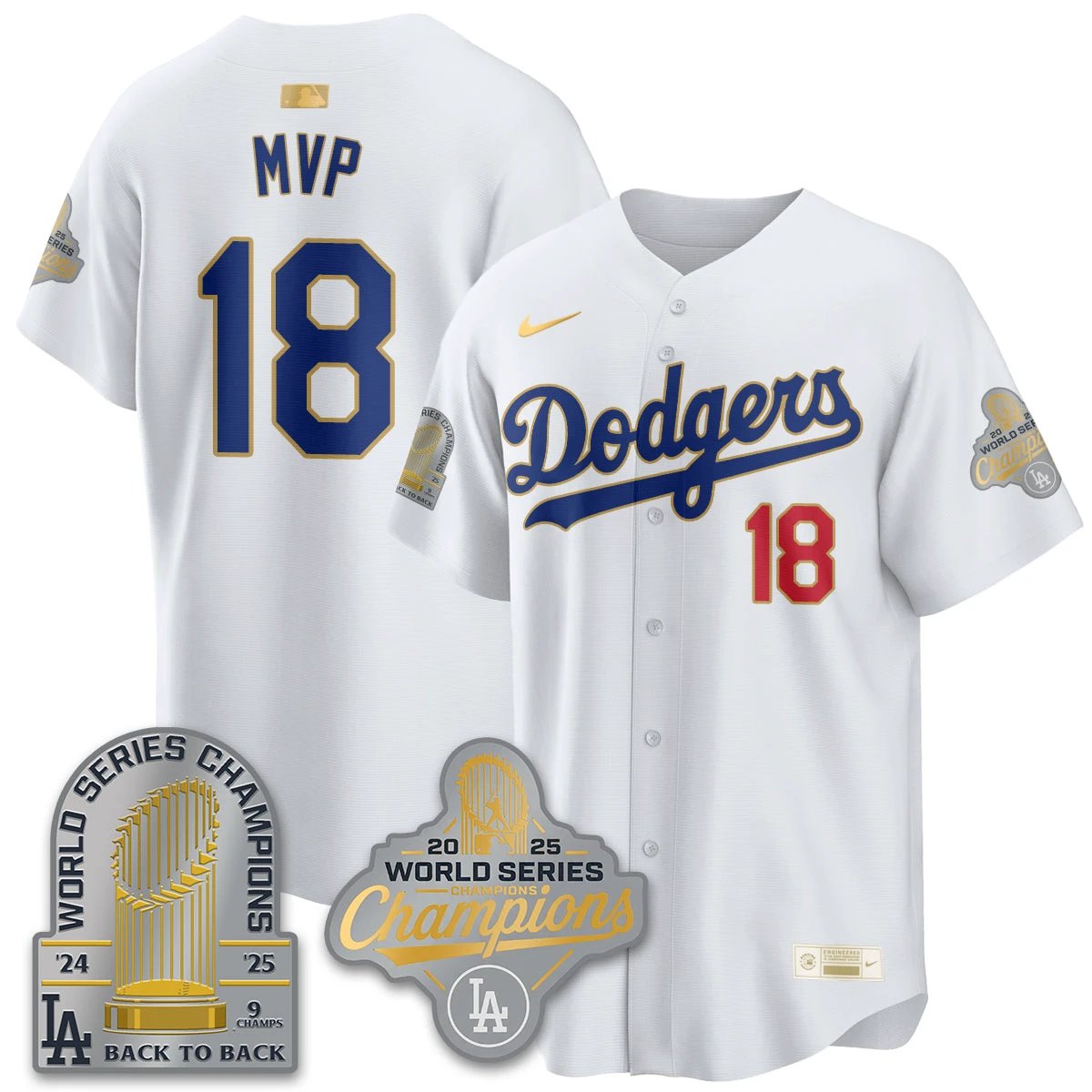 LAD Gold Collection Stadium Vapor Limited Jersey - 9x Champs - All Stitched by Los Angeles Dodgers
