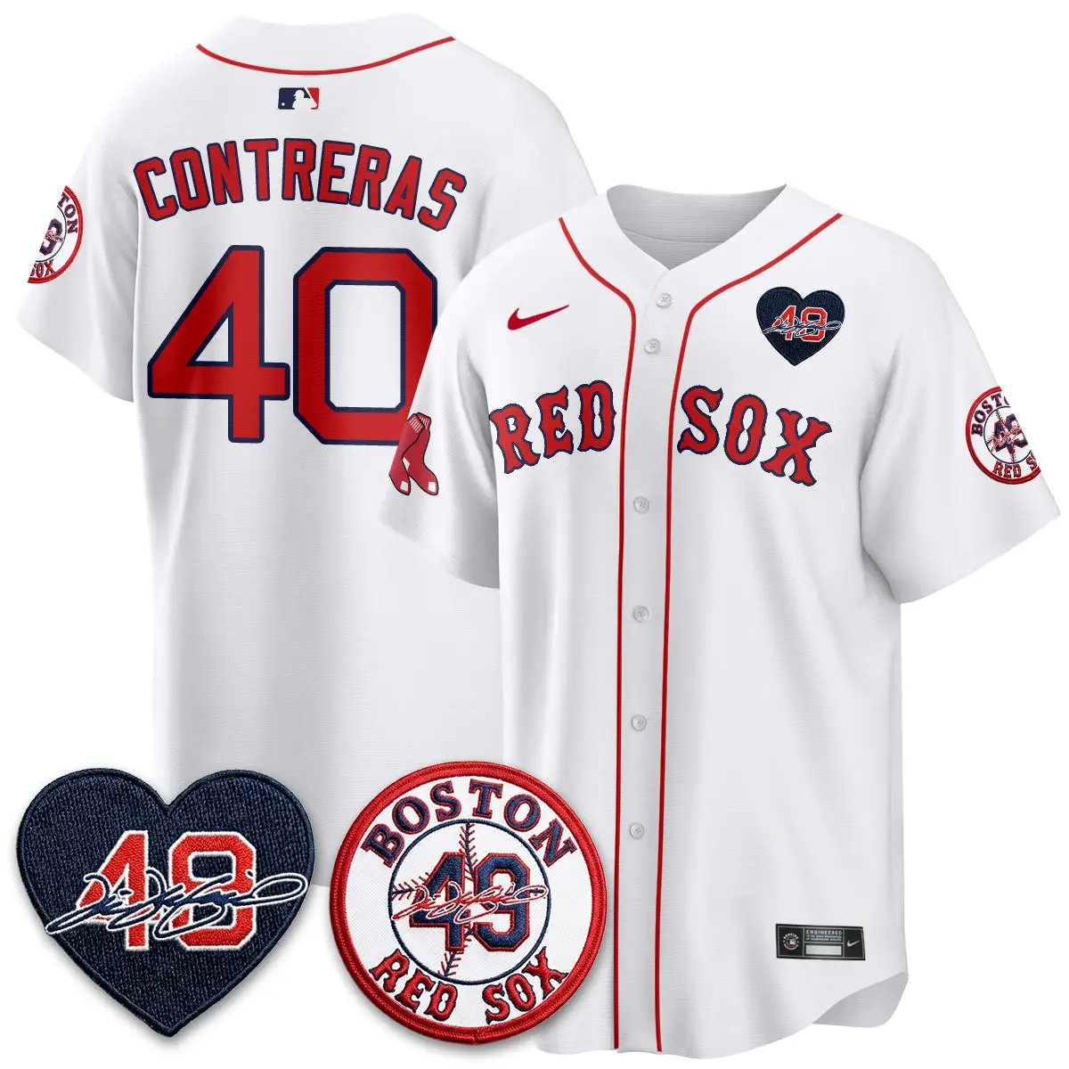BOS Tim Wakefield Memorial Patch Vaper Premier Limited Jersey - All Stitched by Boston Red Sox
