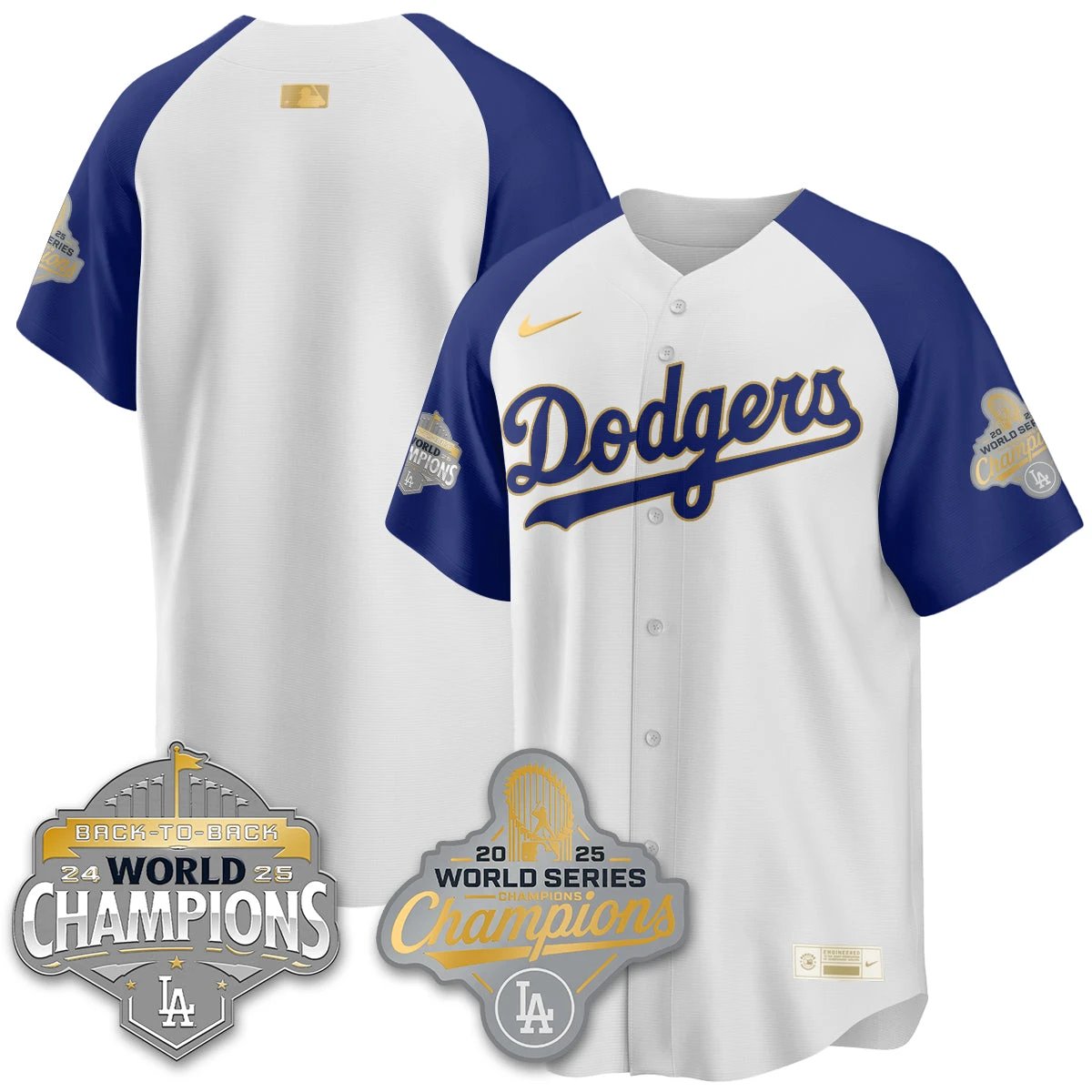 LAD Gold Collection Stadium Vapor Limited Jersey - B2B Champs - All Stitched by Dodgers