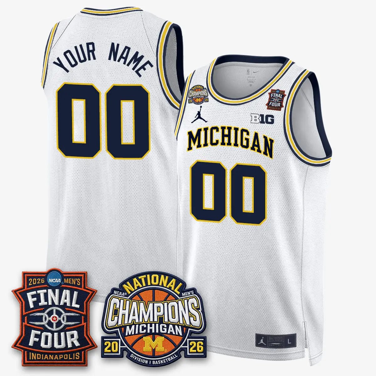 Michigan Wolverines Basketball National Champions Big Text Limited Vapor Custom Jersey - All Stitched by Michigan Wolverines