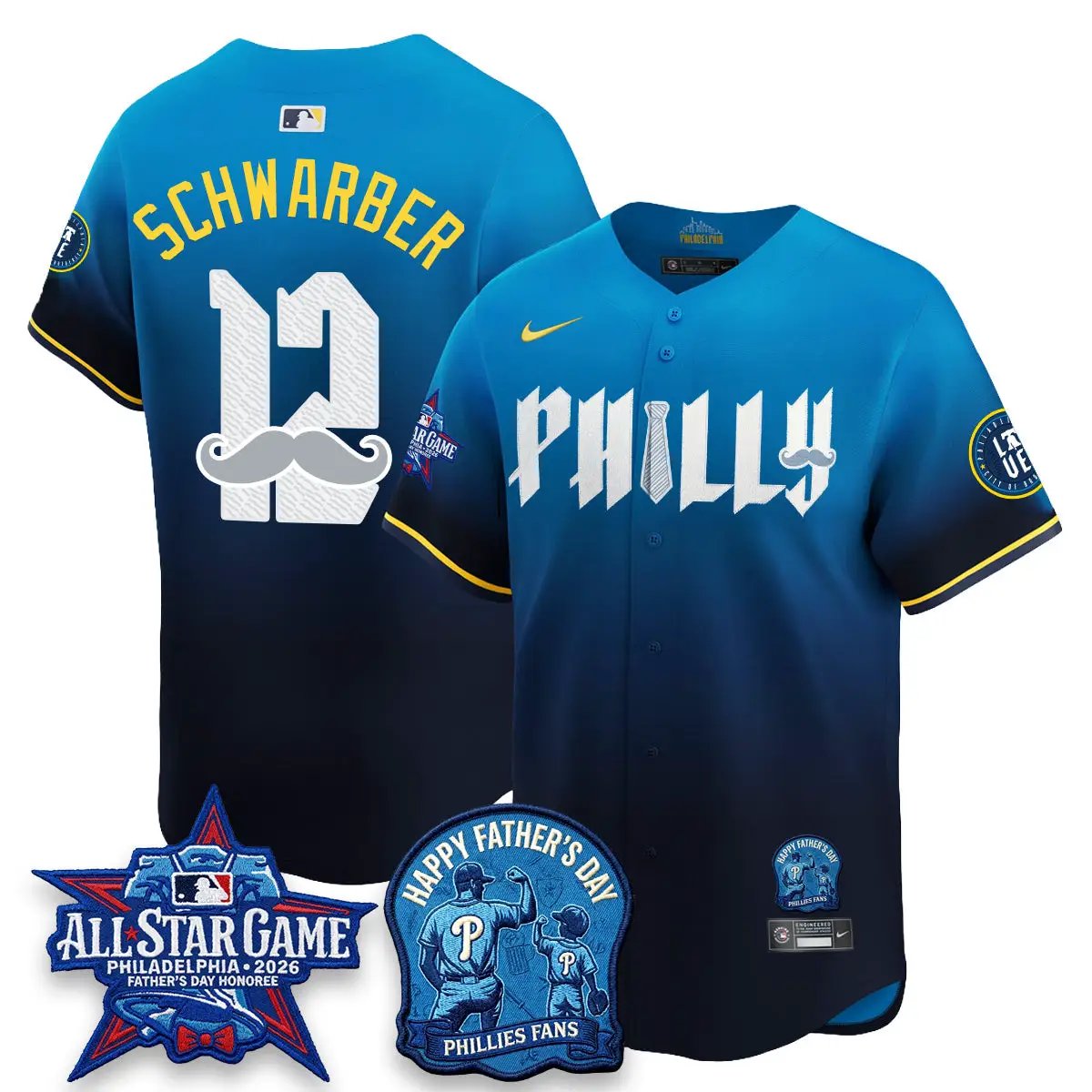 PHI Happy Father's Day Vapor Jersey - Stitched by Philadelphia Phillies