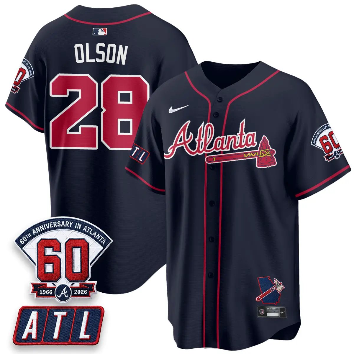 ATL 2026 60th Anniversary Vapor City Connect Limited Jersey - All Stitched by Atlanta Braves