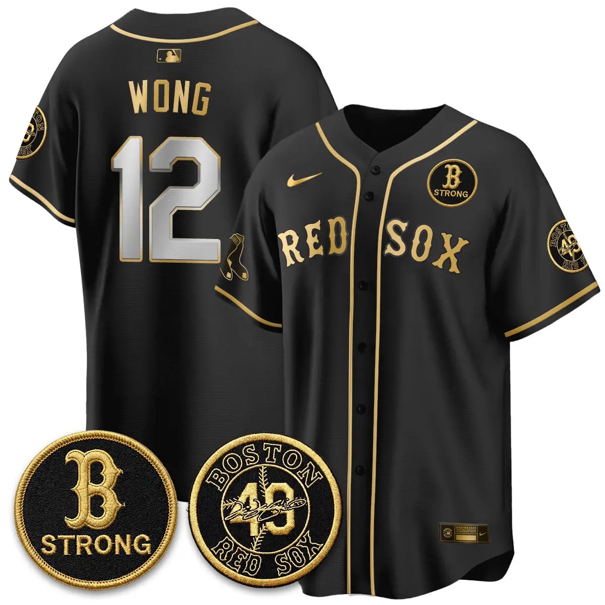 BOS Tim Wakefield Memorial Patch Vaper Premier Limited Jersey - All Stitched V2 by Boston Red Sox