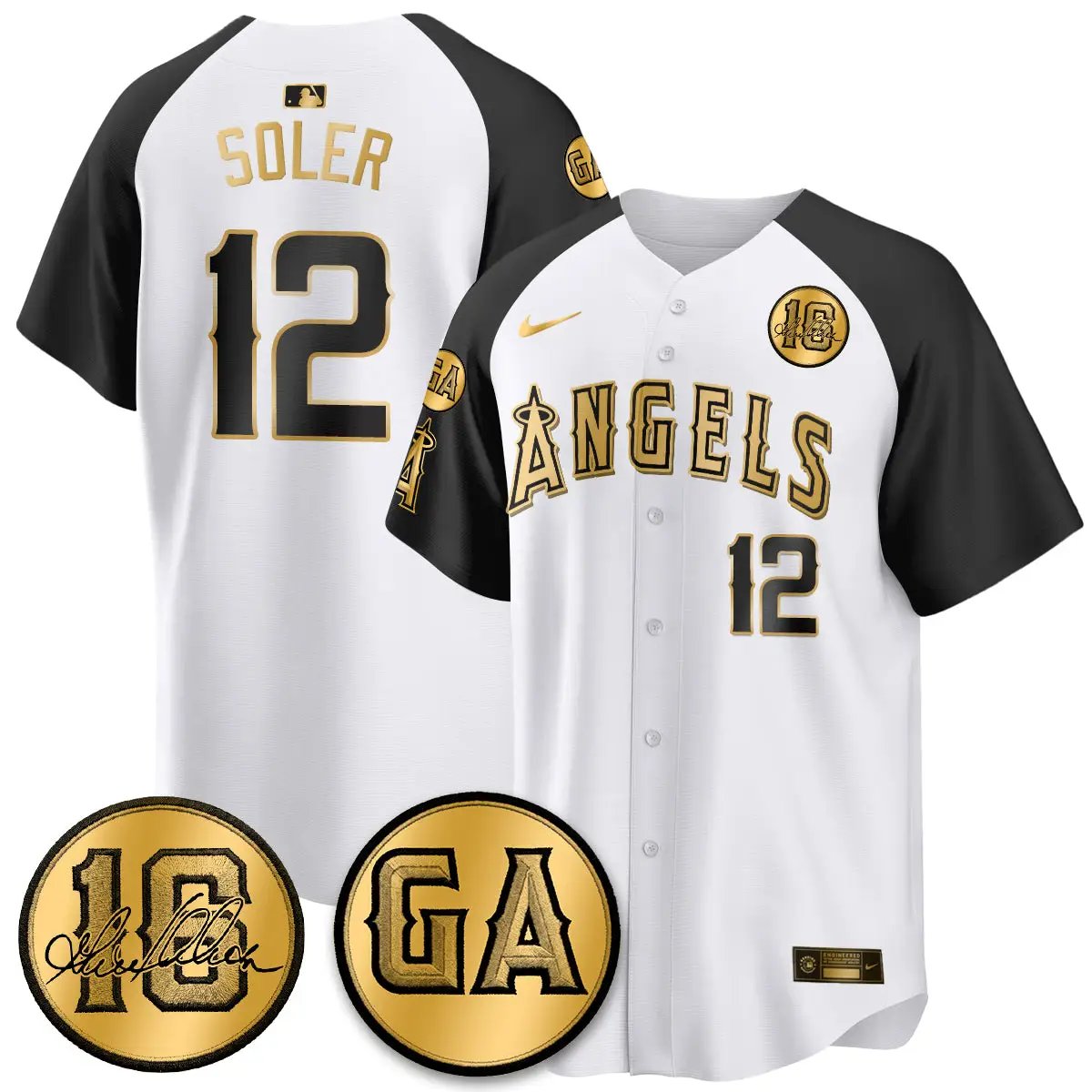 LAA Garret Anderson Tribute Patch Vapor Jersey - All Stitched V2 by Los Angeles Angels