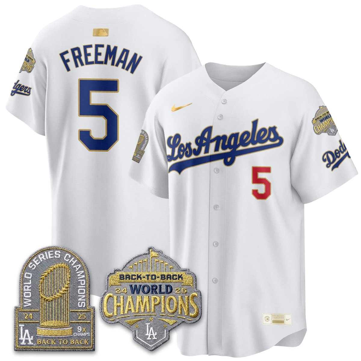 LAD Gold Collection Vapor Limited Jersey - 9x & B2B Champs - All Stitched by Los Angeles Dodgers