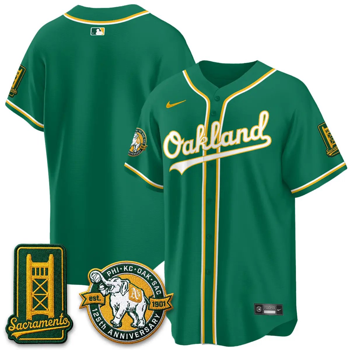 Oakland Athletics 2026 Black Out Style - Celebrating 125 Years - Limited Vapor Jersey - All Stitched by Oakland Athletics