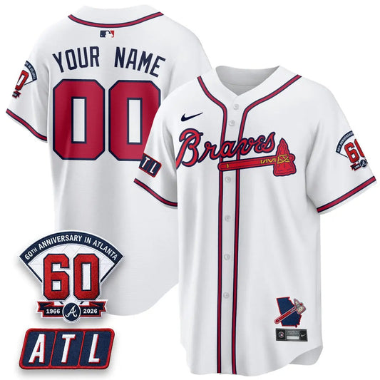 ATL 2026 60th Anniversary Vapor Limited Custom Jersey - All Stitched by Atlanta Braves
