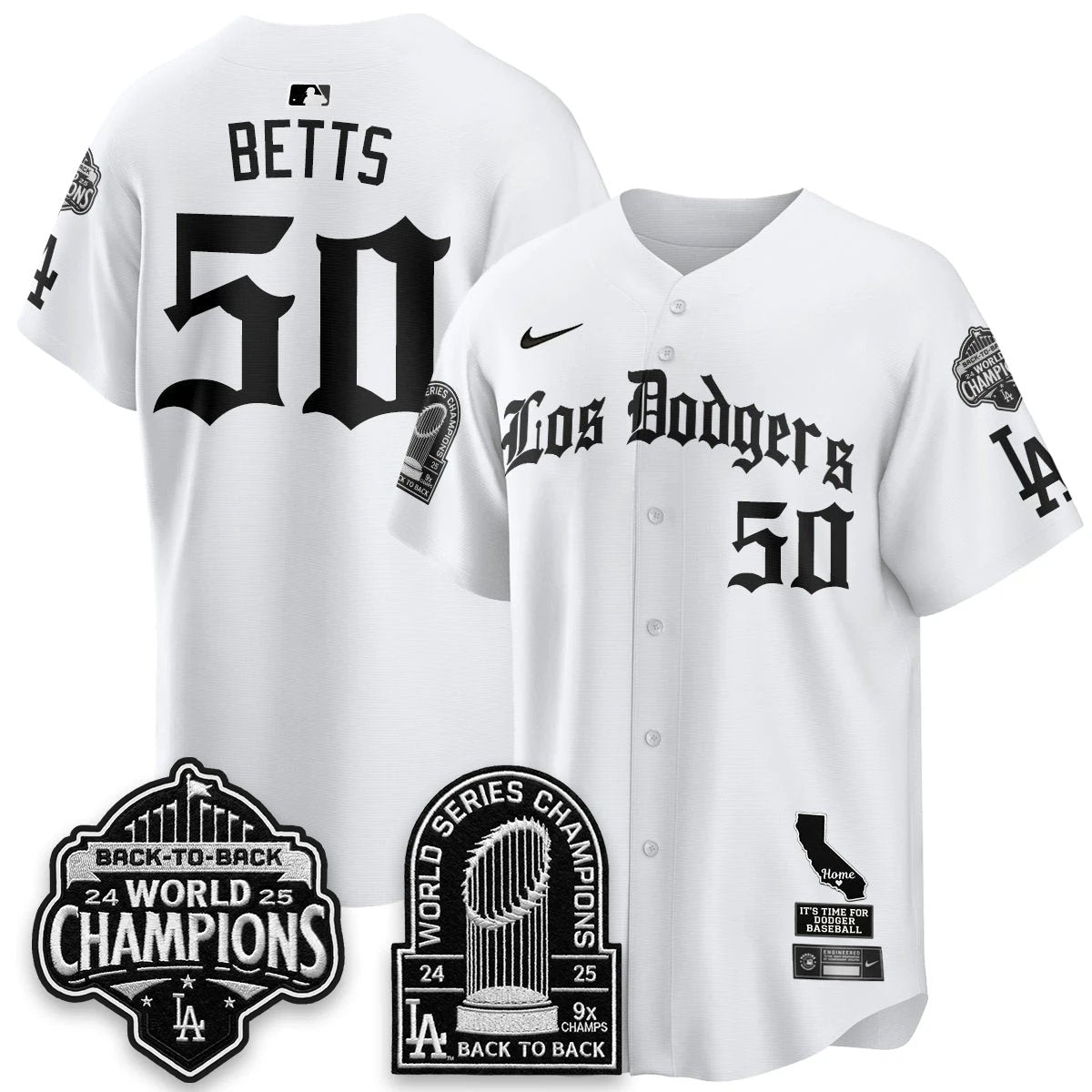 Los Angeles Dodgers World Series Champions Vapor Premier Limited Gothic Edition Jersey - All Stitched by Los Angeles Dodgers