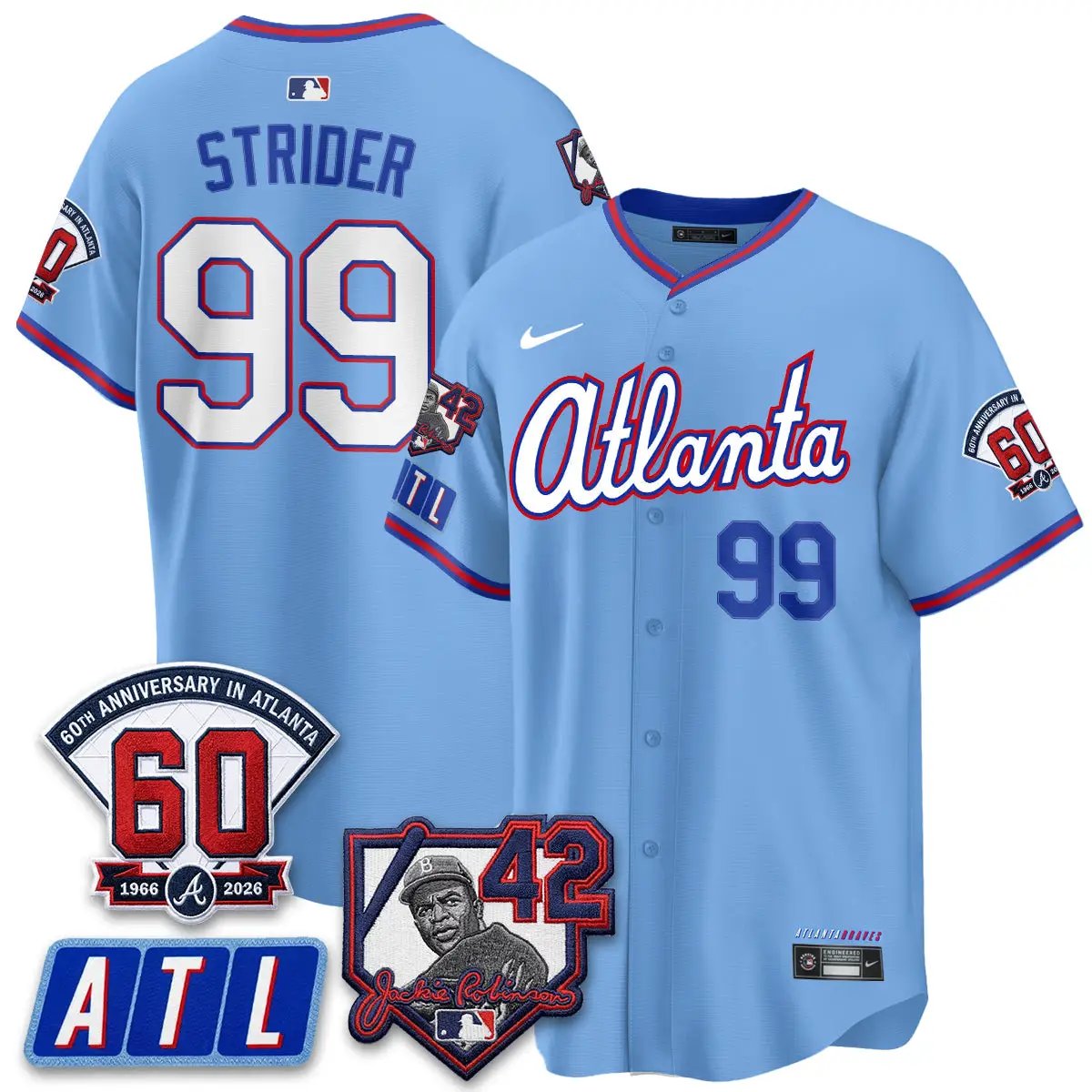 ATL 2026 Jackie Robinson Day Vapor Limited Red Jersey - All Stitched by Atlanta Braves