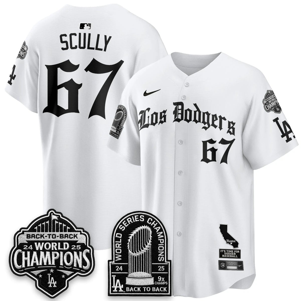 Los Angeles Dodgers World Series Champions Vapor Premier Limited Gothic Edition Jersey - All Stitched by Los Angeles Dodgers