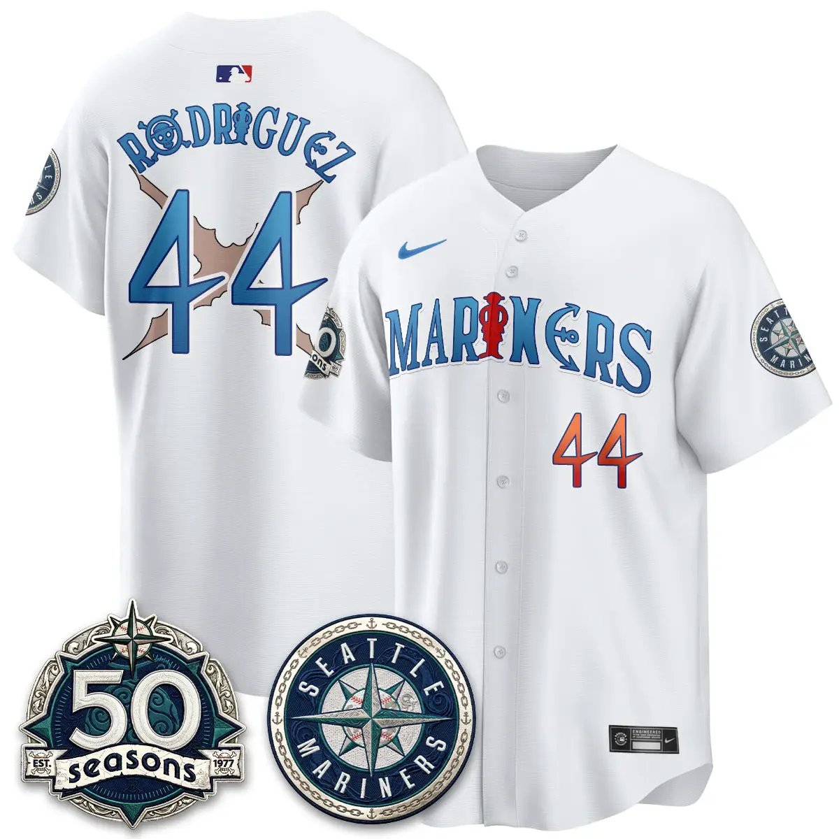 Seattle Mariners x Japanese Cartoon Vapor Limited Jersey - Stitched by Seattle Mariners