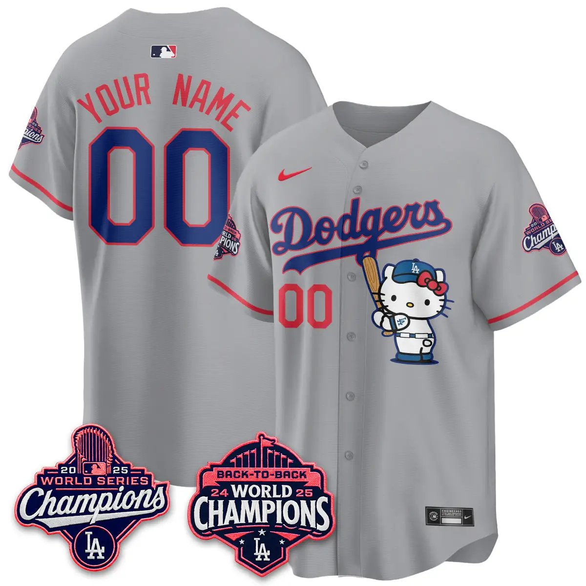 LAD x Hello Kitty Night 2026 Vapor Custom Jersey - All Stitched by Los Angeles Dodgers