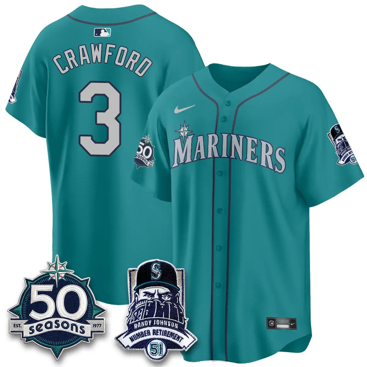 SEA Randy Johnson Vapor Limited Jersey V2- All Stitched by Seattle Mariners