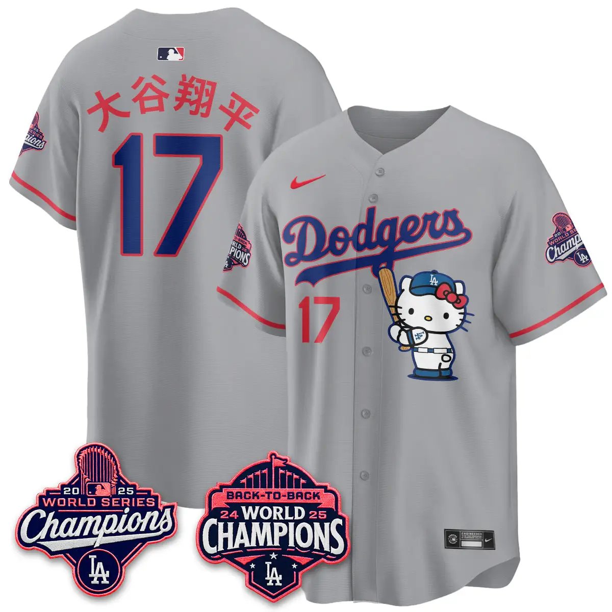 LAD x Hello Kitty Night 2026 Vapor Jersey - All Stitched by Los Angeles Dodgers