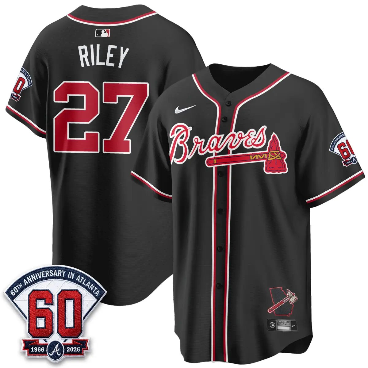 Atlanta Braves 2026 Black Out Style Vapor Limited Jersey - All Stitched by Atlanta Braves