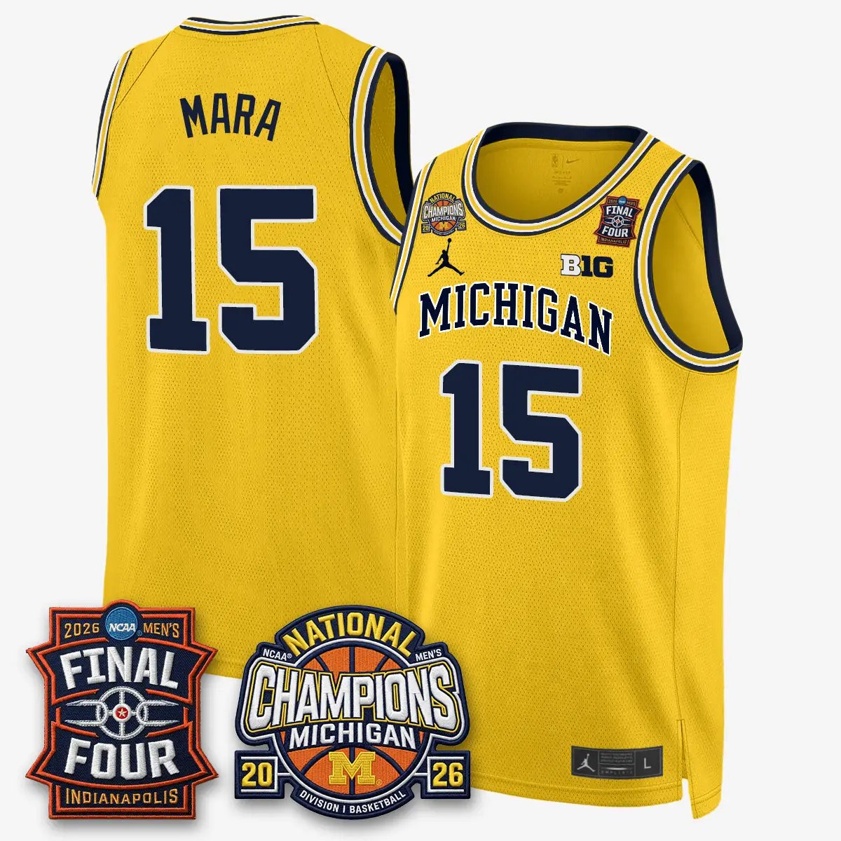 Michigan Wolverines Basketball National Champions Big Text Limited Vapor Jersey - All Stitched by Michigan Wolverines