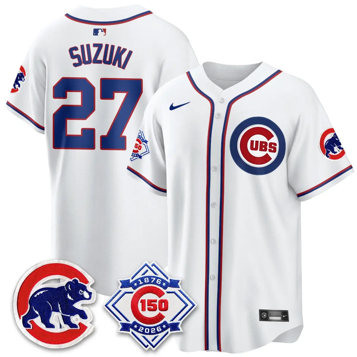 Chicago Cubs 150th Anniversary Black Out Style Vapor Premier Limited Jersey - All Stitched by Chicago Cubs