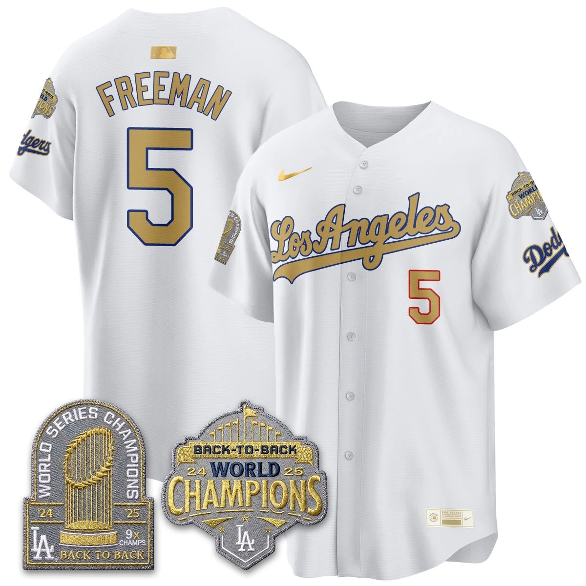 LAD Gold Collection Vapor Limited Jersey - 9x & B2B Champs - All Stitched by Los Angeles Dodgers
