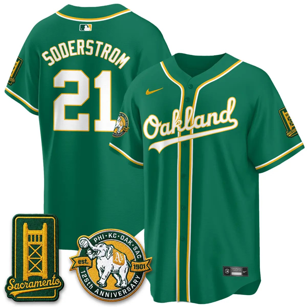 Oakland Athletics 2026 Black Out Style - Celebrating 125 Years - Limited Vapor Jersey - All Stitched by Oakland Athletics