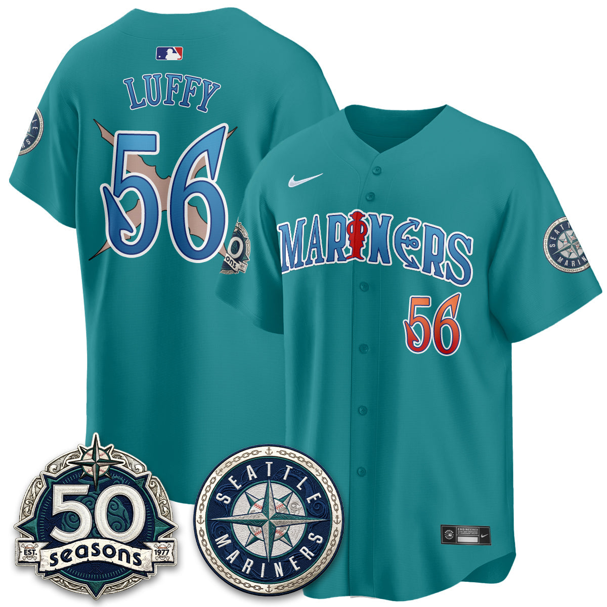 Seattle Mariners x Japanese Cartoon Vapor Limited Jersey - Stitched by Seattle Mariners