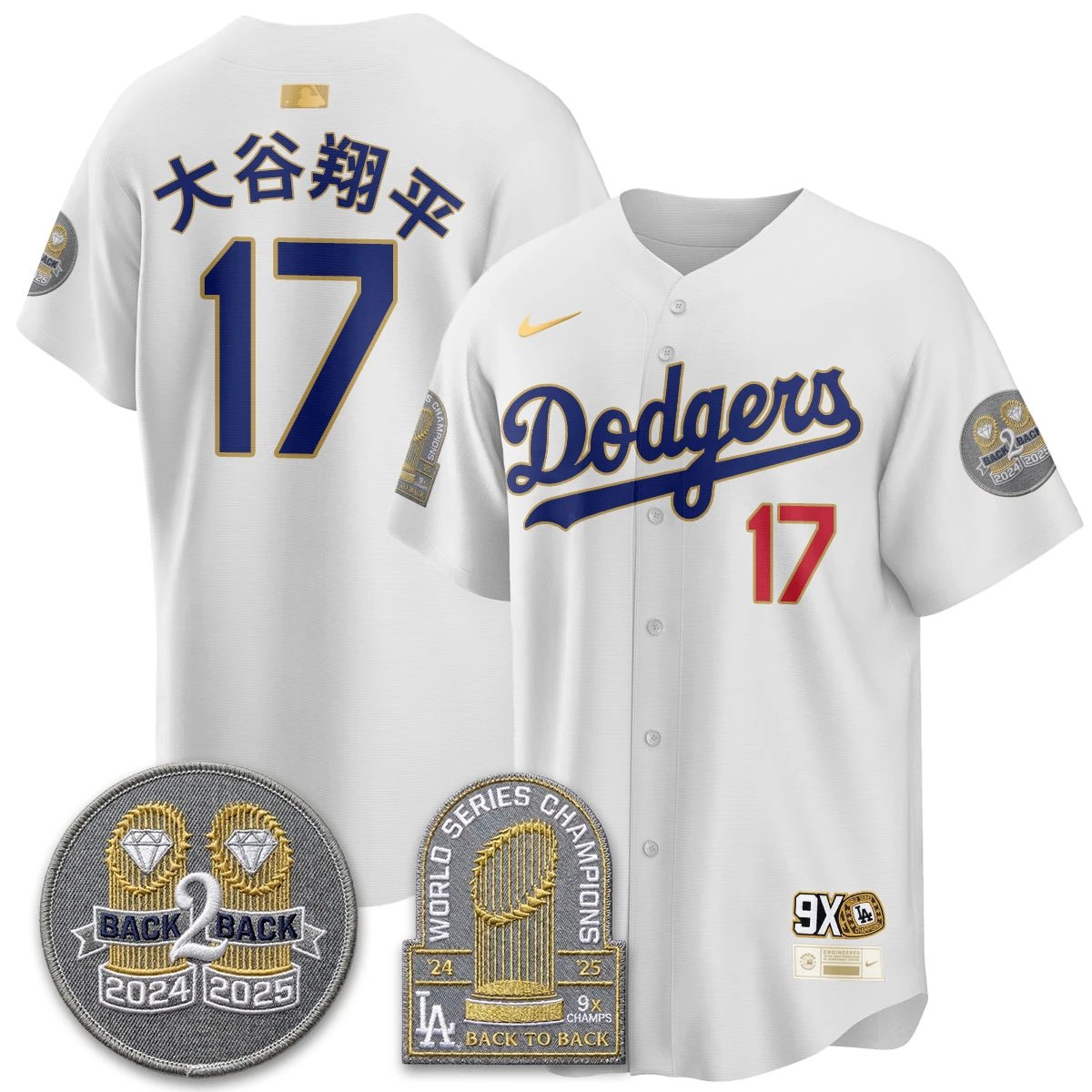 LAD Vapor Limited Jersey - Back to Back Champion - All Stitched by Los Angeles Dodgers