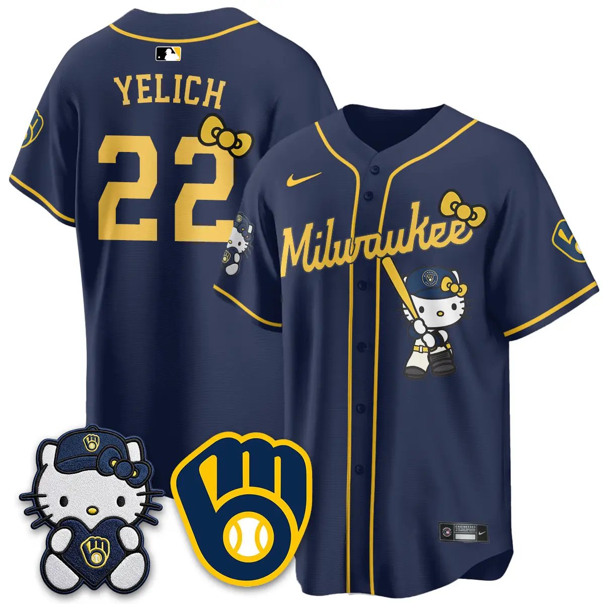 Milwaukee Brewers Meow KT Night Vapor Limited Jersey - All Stitched by Milwaukee Brewers