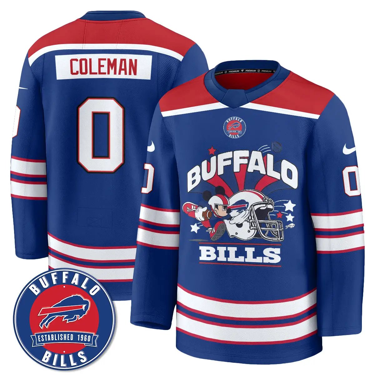 BUF x Cartoon Mouse Edition Hockey Jersey - Printed by Buffalo Bills