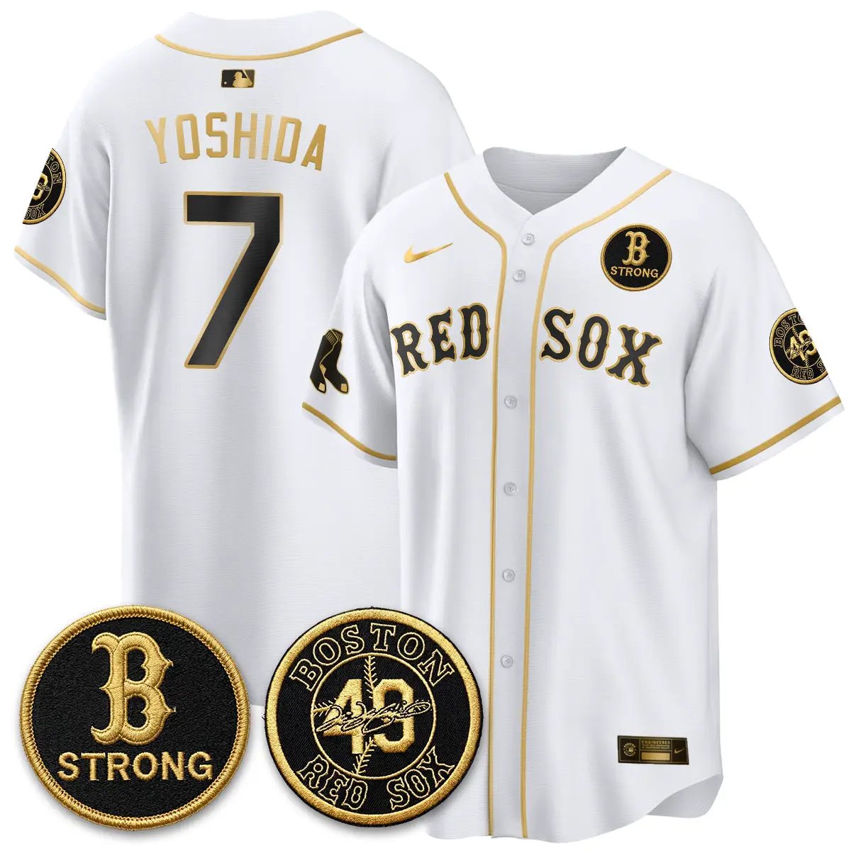 BOS Tim Wakefield Memorial Patch Vaper Premier Limited Jersey - All Stitched V2 by Boston Red Sox
