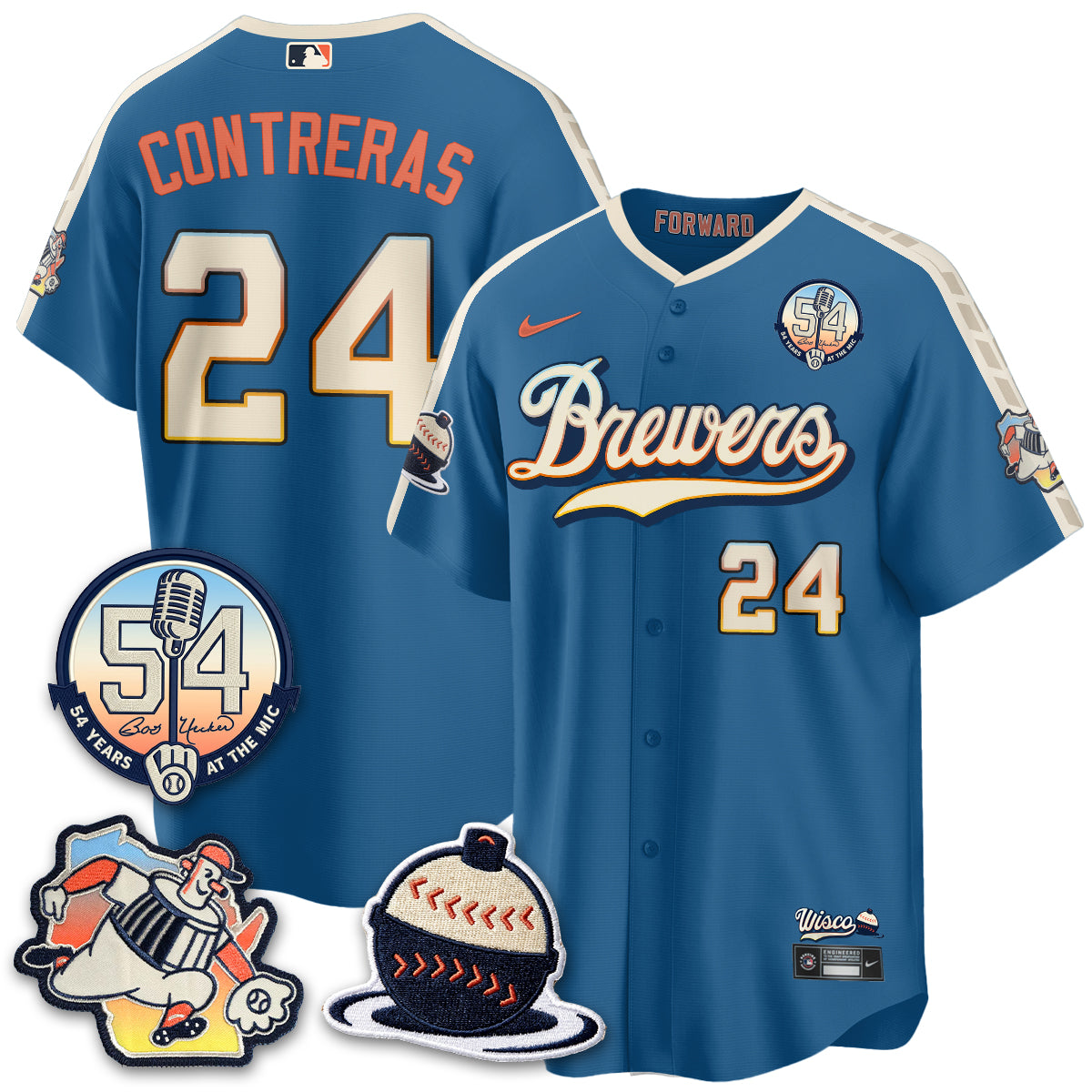 Milwaukee Brewers 2026 City Connect Bob Uecker Vapor Limited Jersey - All Stitched V1 by Milwaukee Brewers