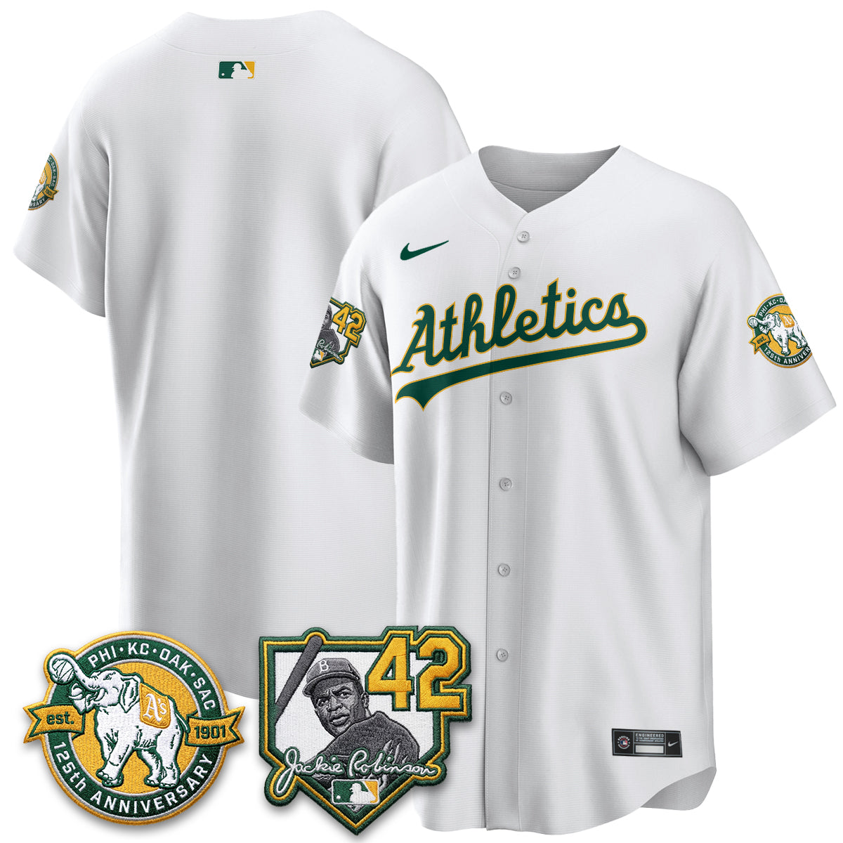 Oakland Athletics 2026 Jackie Robinson Day - Celebrating 125 Years Limited Vapor Jersey - All Stitched by Oakland Athletics