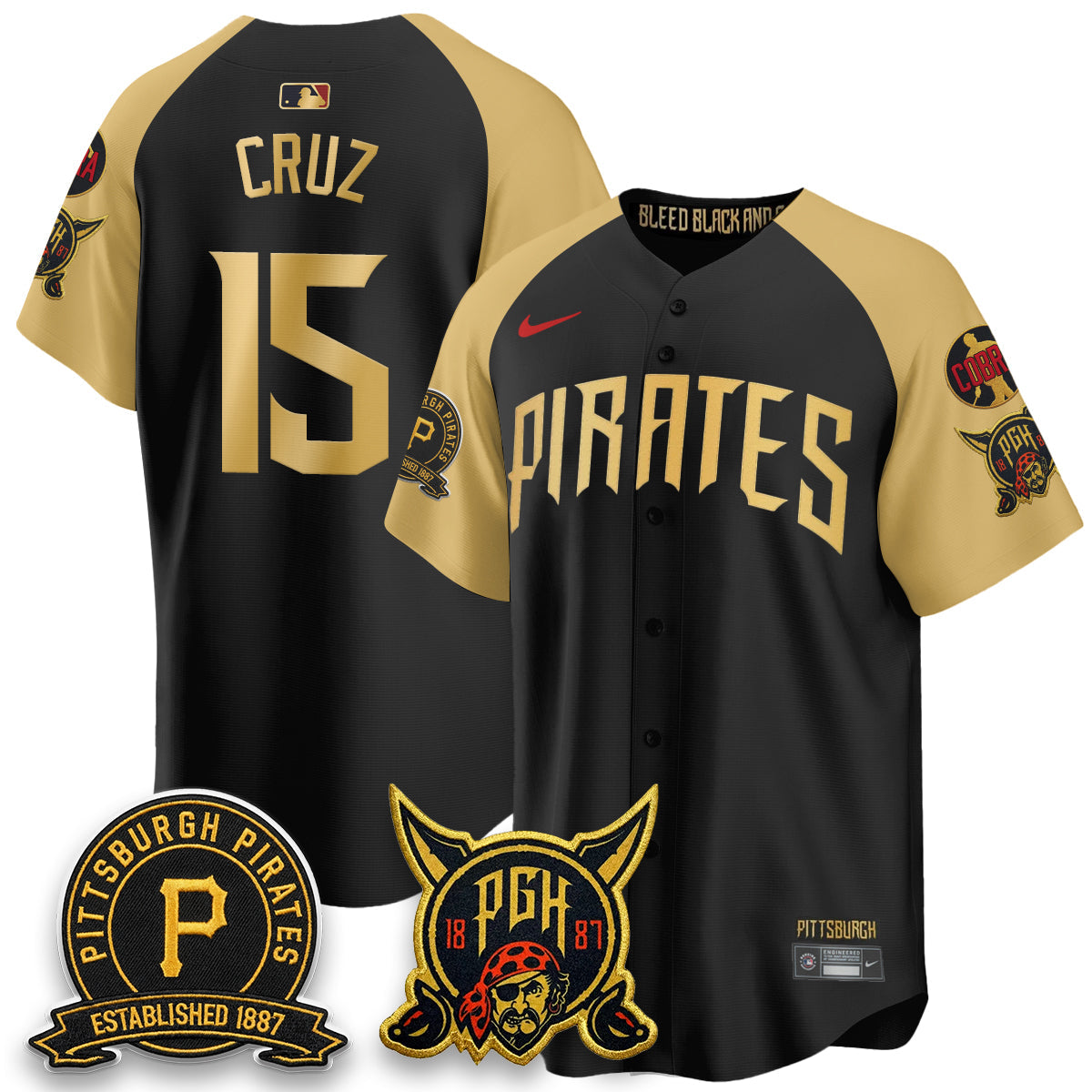 Pittsburgh Pirates Vapor Limited Jersey - Cobra & Est 1887 Patch - All Stitched by Pittsburgh Pirates