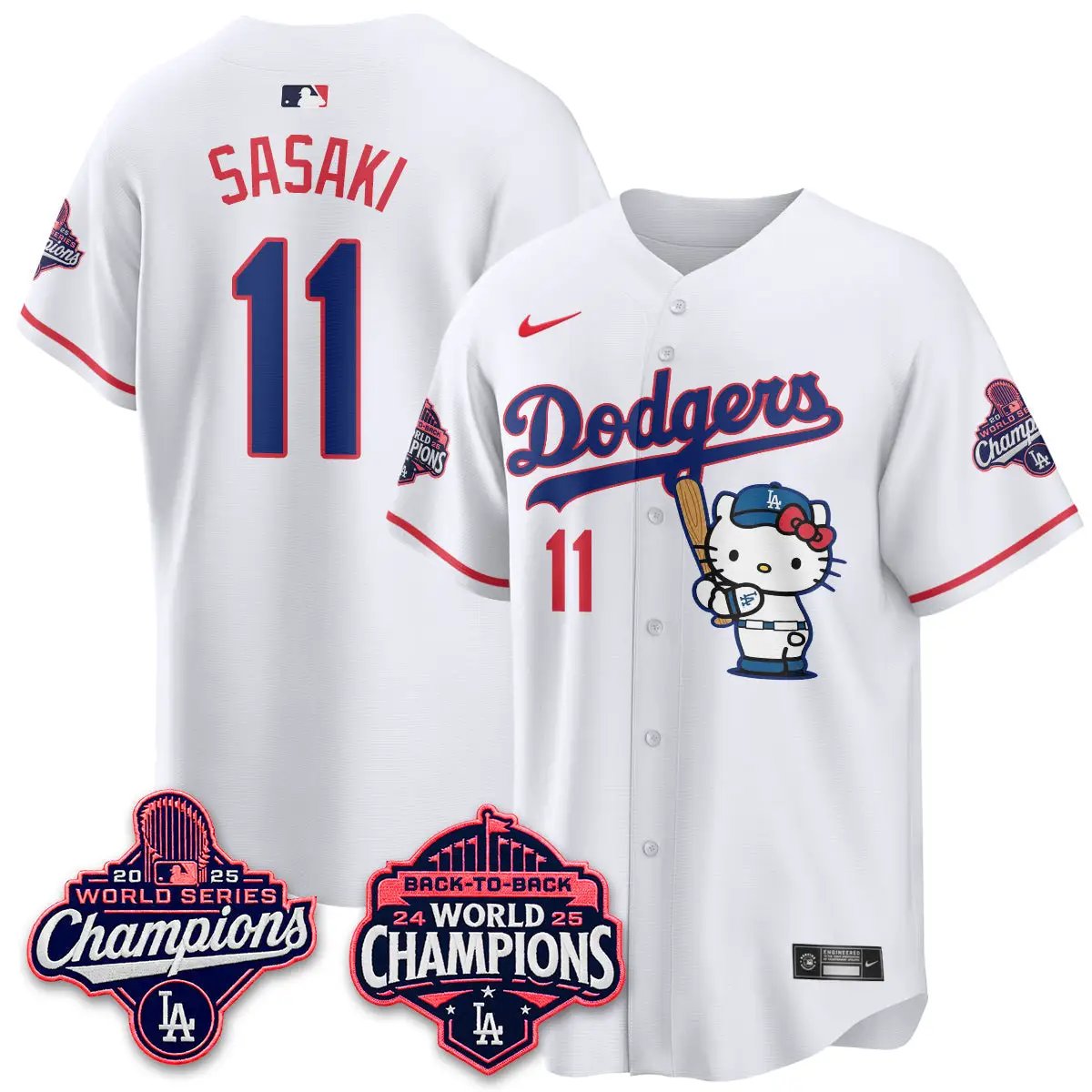 LAD x Hello Kitty Night 2026 Vapor Jersey - All Stitched by Los Angeles Dodgers
